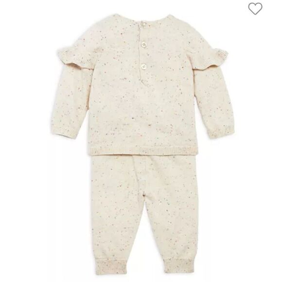 BLOOMIES BABY GIRLS RUFFLE TRIM CONFETTI SWEATER SET 6/12M - Picture 9 of 10